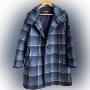 Club Monaco Plaid Wool Coat